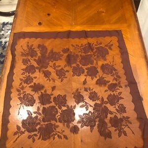 Brown Floral Scarf